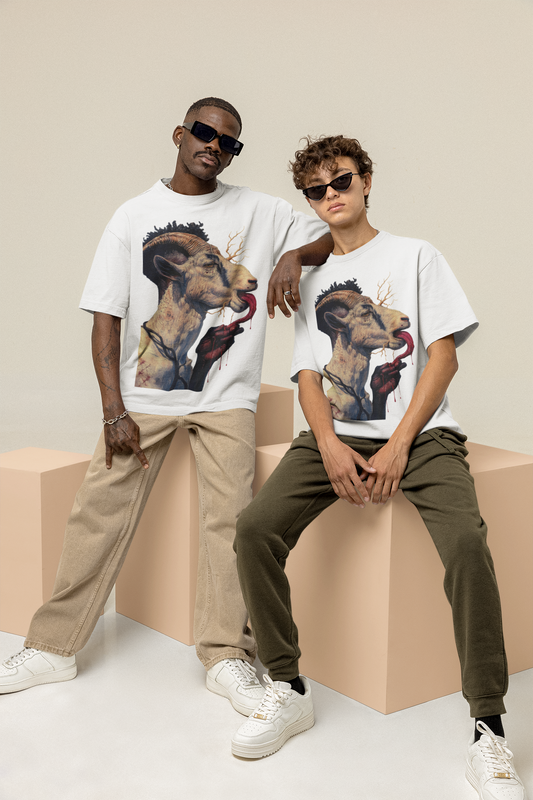 GOODLUCK Oversized T-Shirt – The Offering (White & Black Edition)